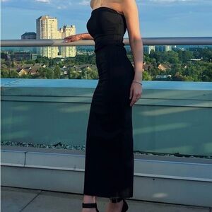 Zara Black Strapless Midi Dress